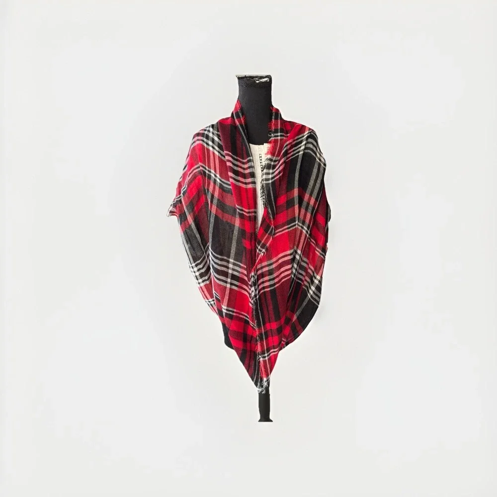 EST. 1946 Womens Scarf One Size Plaid Polyester  Viscose Christmas‎ Ready Scarf